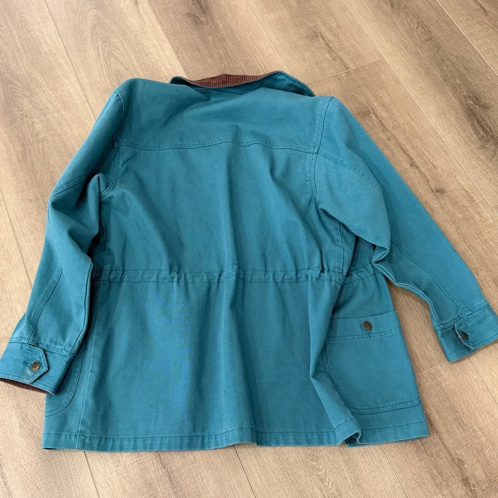 Vintage Denim Co Jacket Chore Barn Coat Adult S Flannel Lined Corduroy 90s Green - Picture 6 of 14